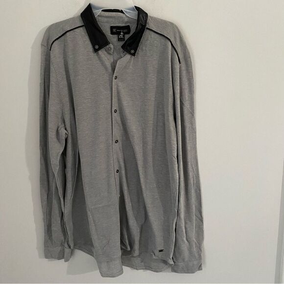 Inc Men’s Slim Fit Gray Button Front Casual Shirt - Picture 1 of 4
